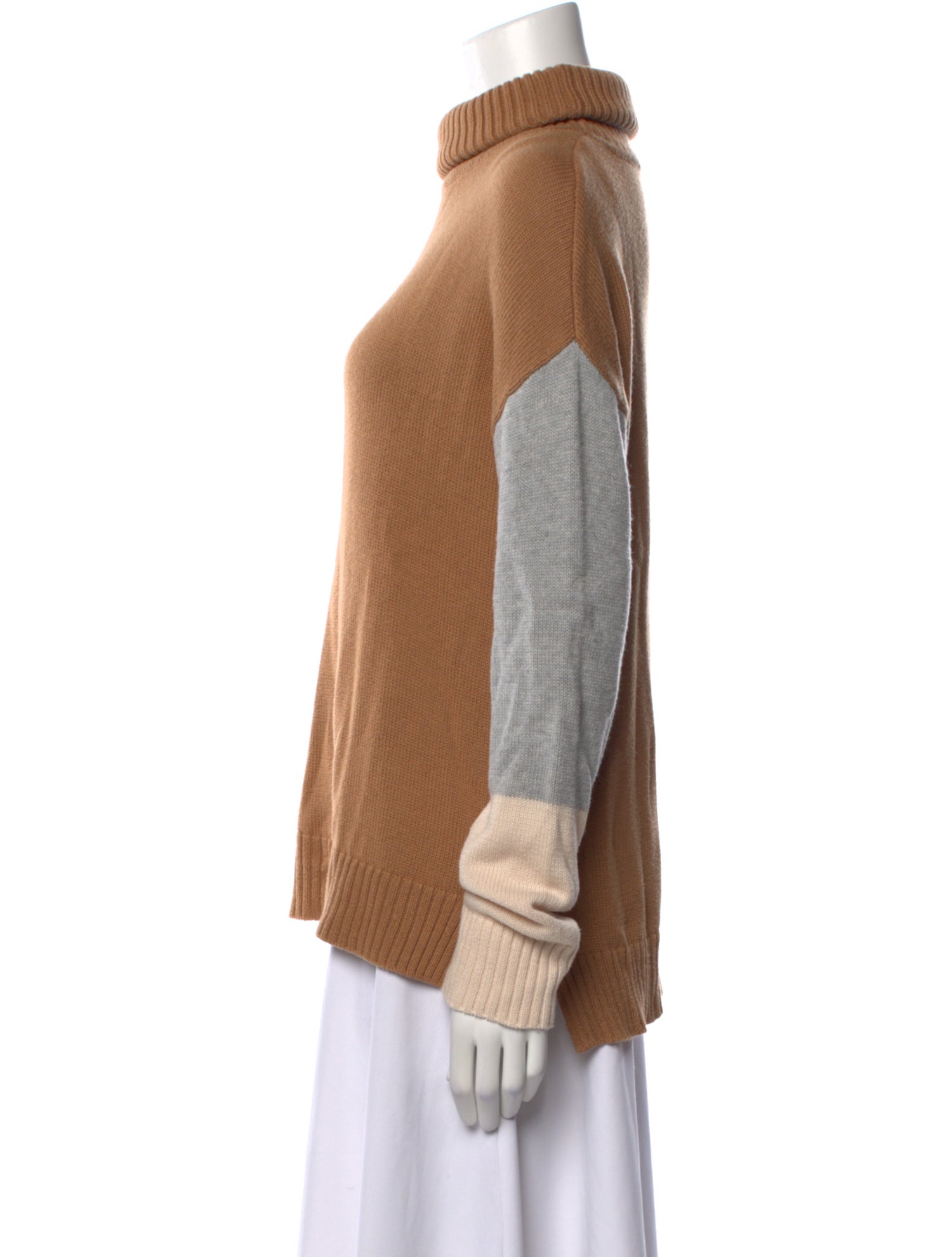 Tularosa Colorblock Pattern Turtleneck Sweater