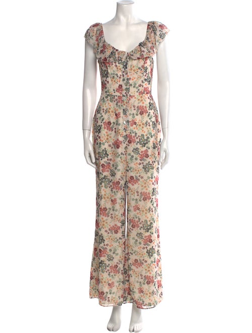 Tularosa Floral Print Scoop Neck Jumpsuit