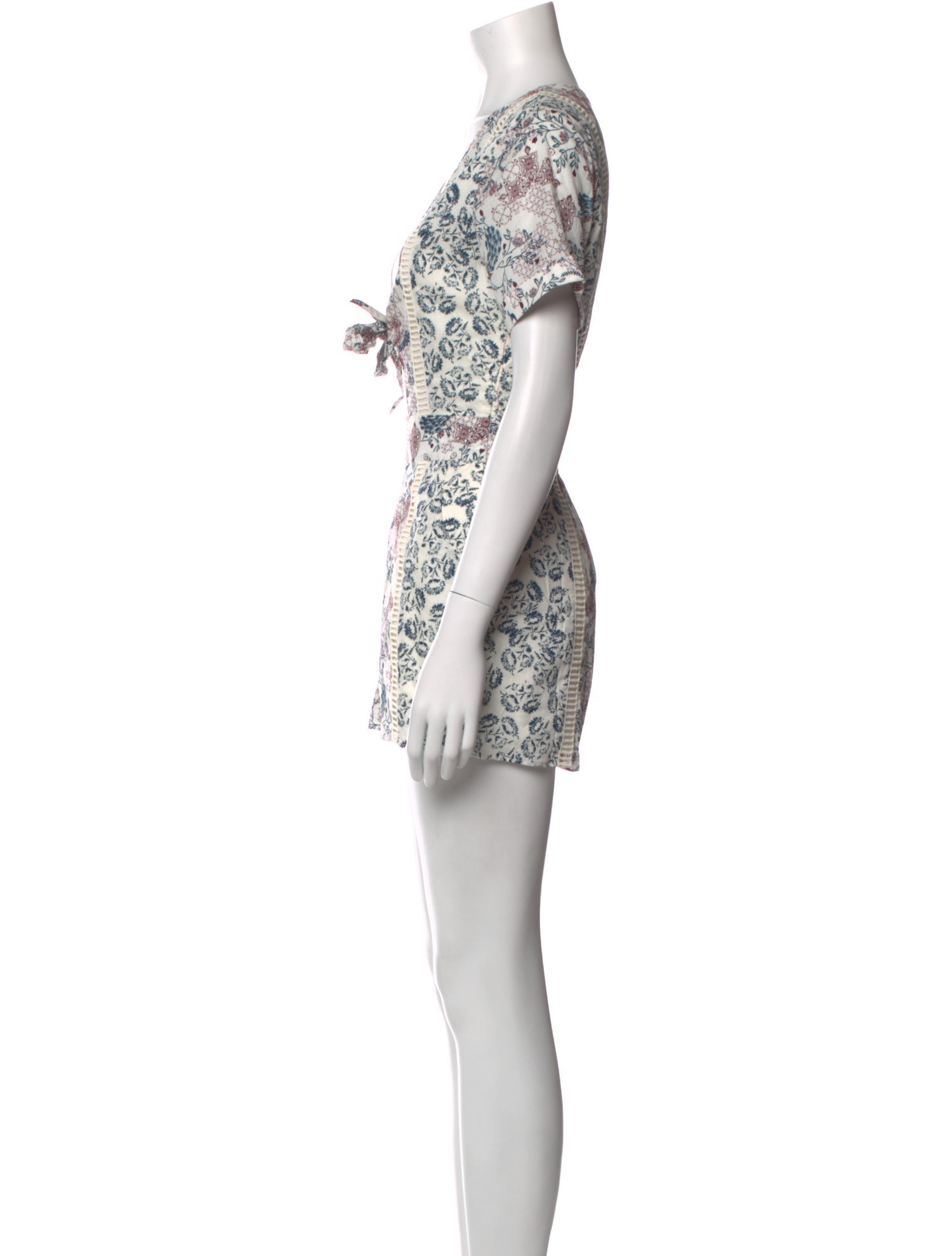 Tularosa Floral Print V-Neck Romper