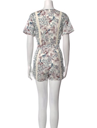 Tularosa Floral Print V-Neck Romper