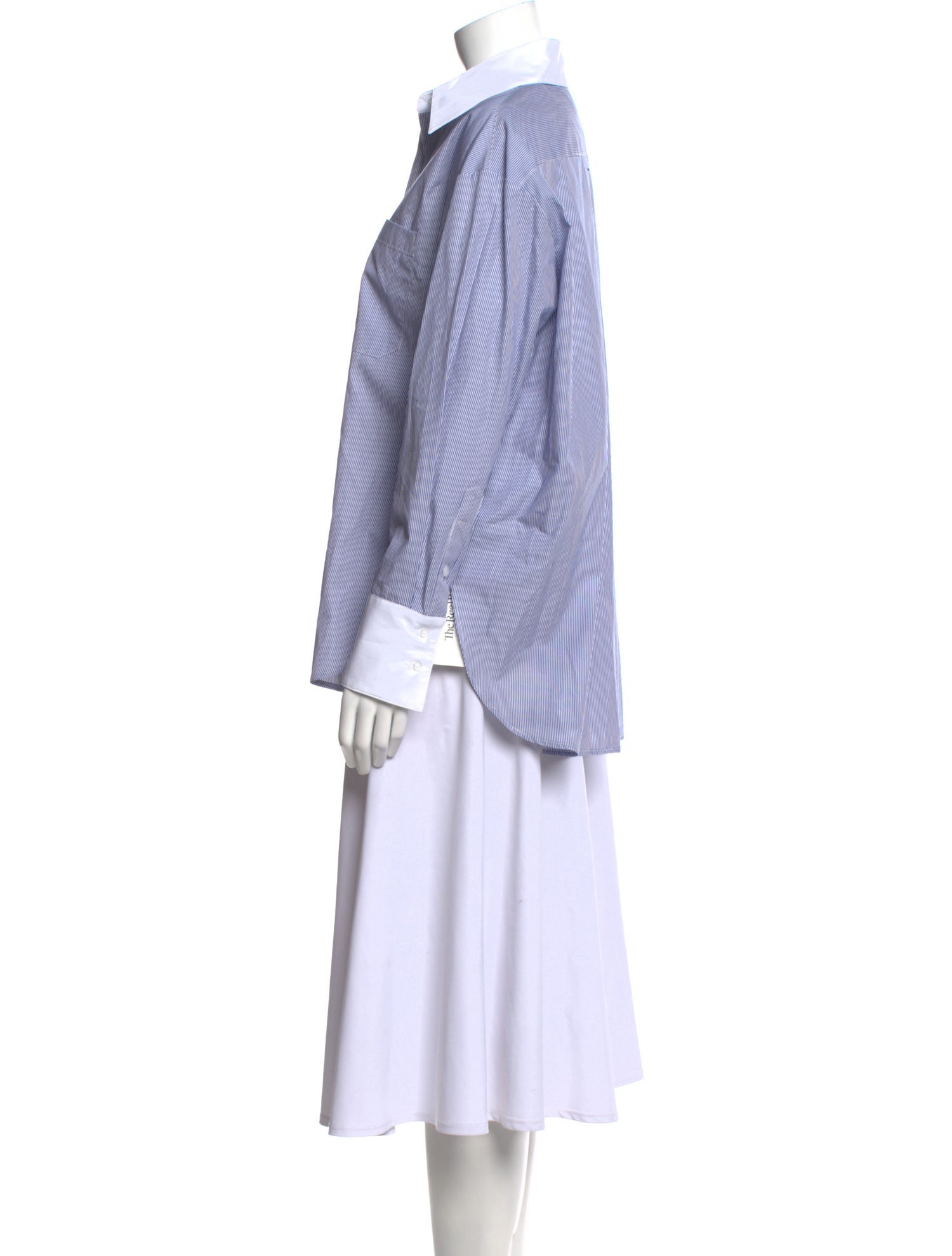 TWP Striped Long Sleeve Button-Up Top