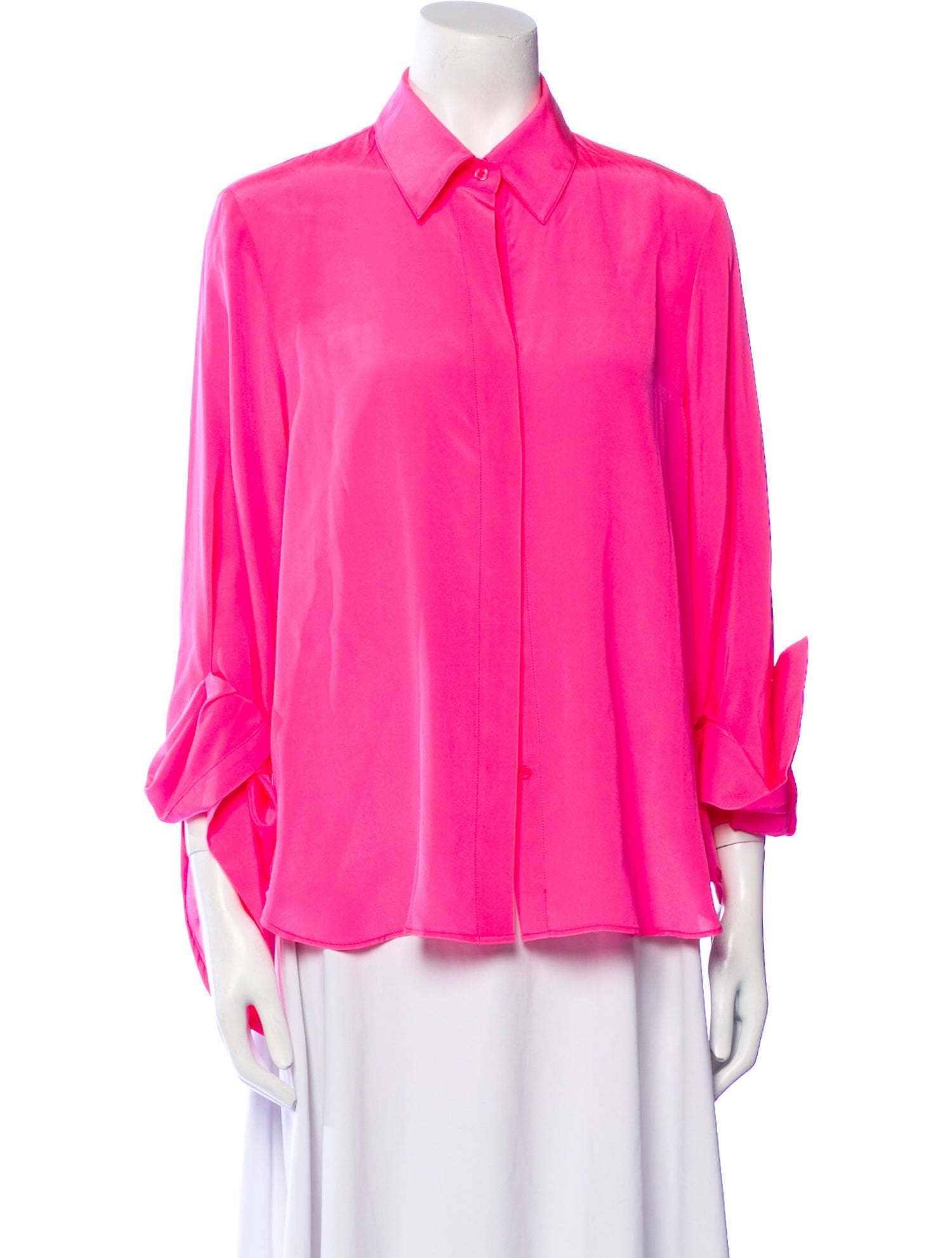 TWP Silk Three-Quarter Sleeve Blouse