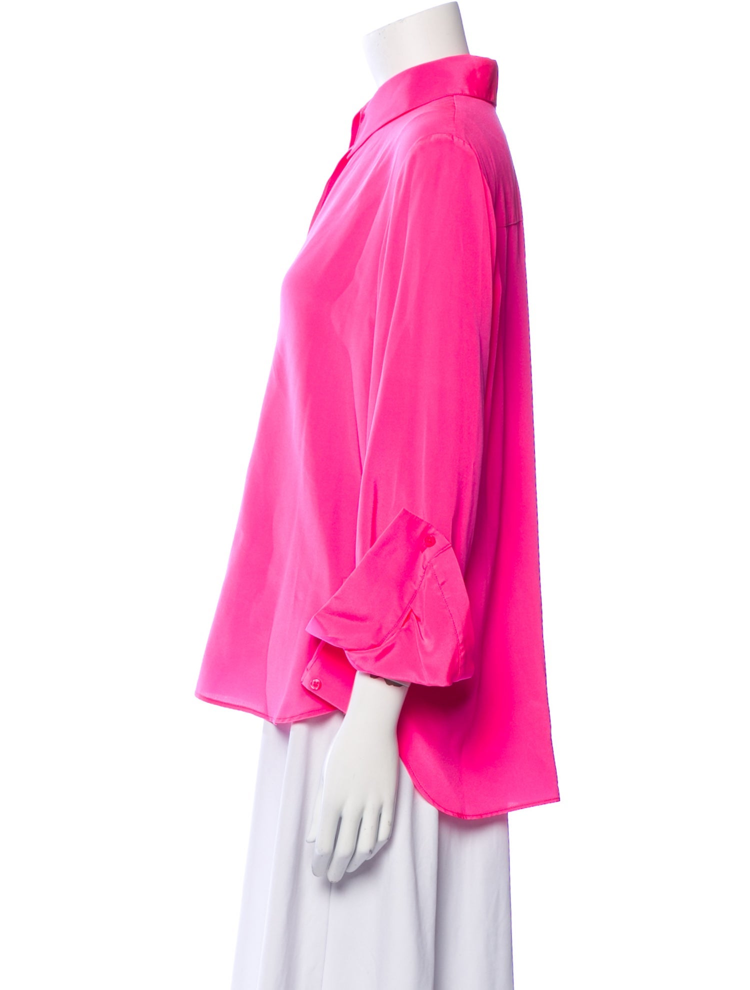 TWP Silk Three-Quarter Sleeve Blouse