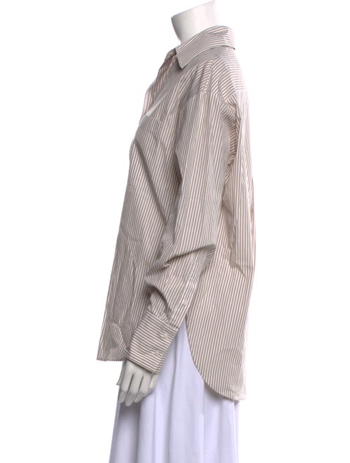 TWP Striped Long Sleeve Button-Up Top