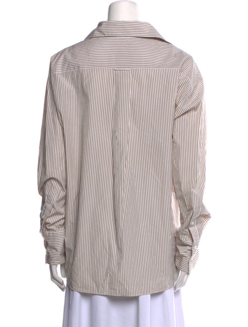 TWP Striped Long Sleeve Button-Up Top