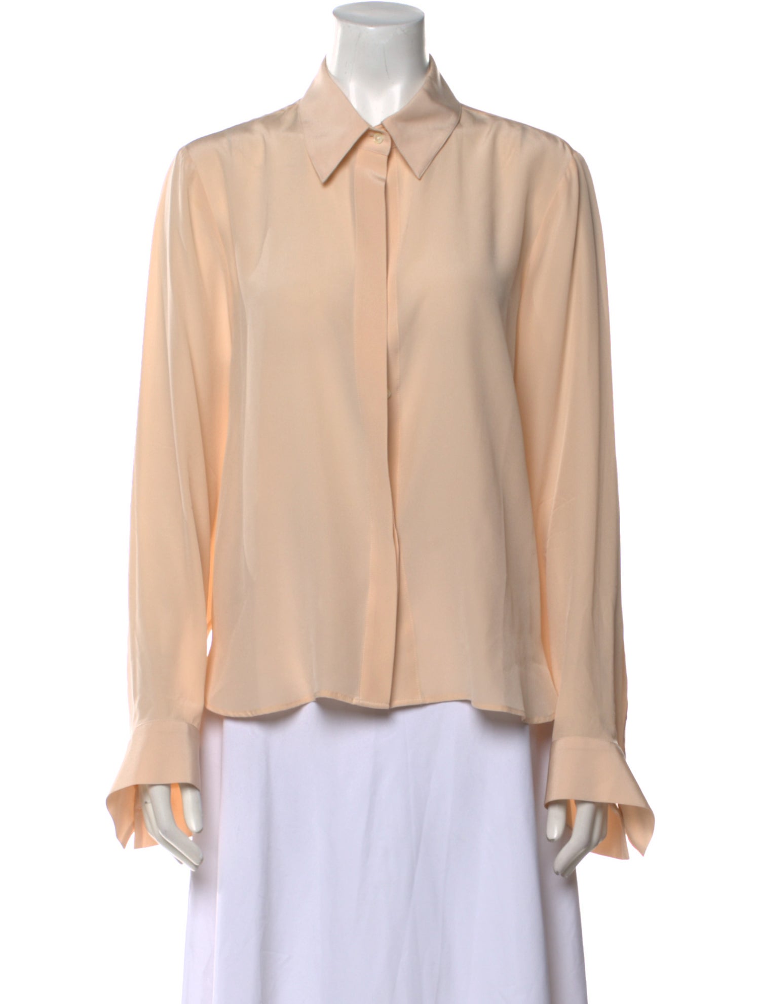 TWP Silk Long Sleeve Button-Up Top