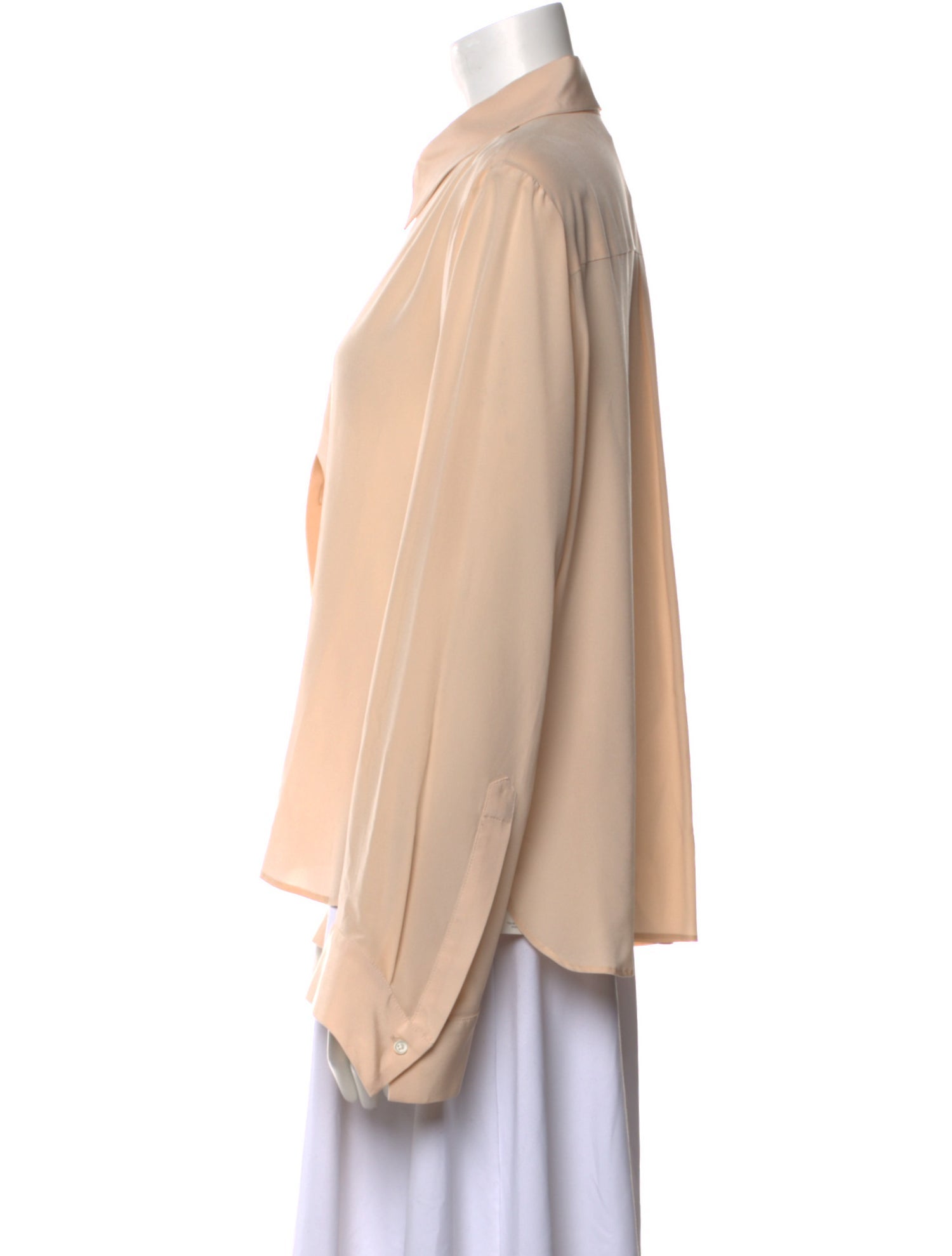 TWP Silk Long Sleeve Button-Up Top