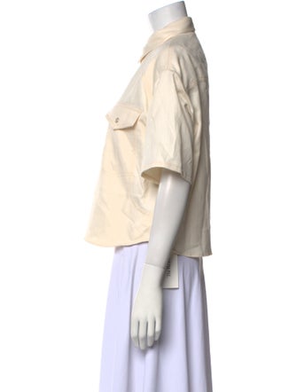 TWP Short Sleeve Button-Up Top