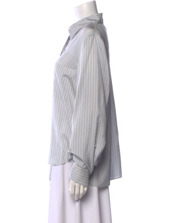 TWP Silk Striped Button-Up Top