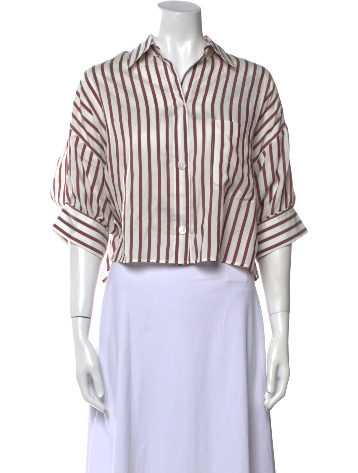 TWP Silk Striped Crop Top