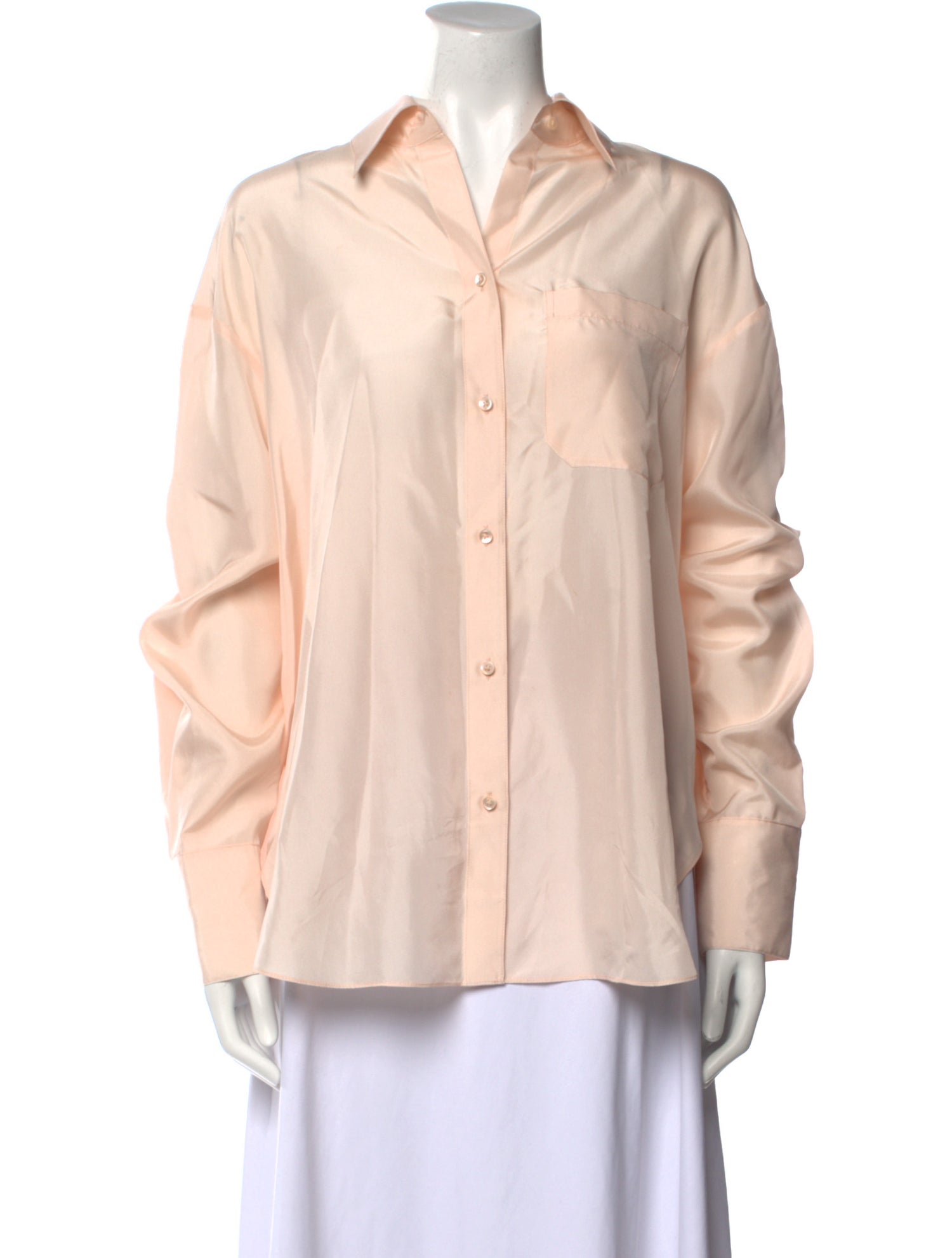 TWP Silk Long Sleeve Button-Up Top