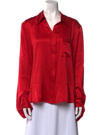 TWP Silk Long Sleeve Button-Up Top