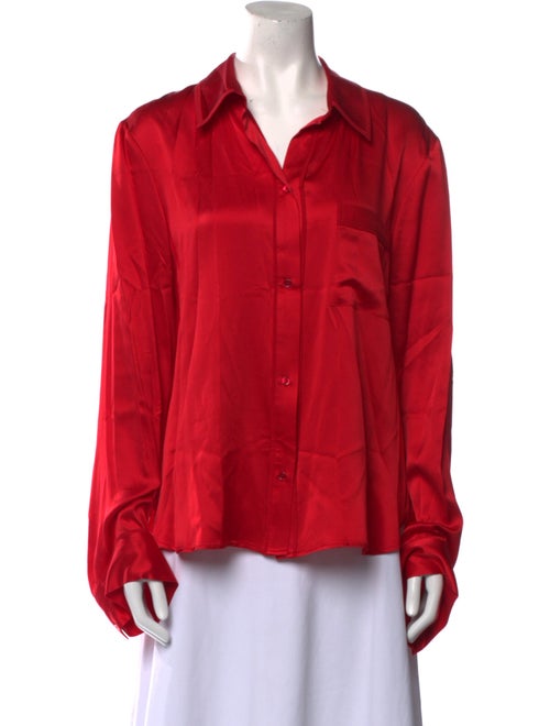 TWP Silk Long Sleeve Button-Up Top