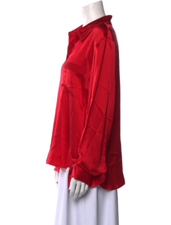 TWP Silk Long Sleeve Button-Up Top