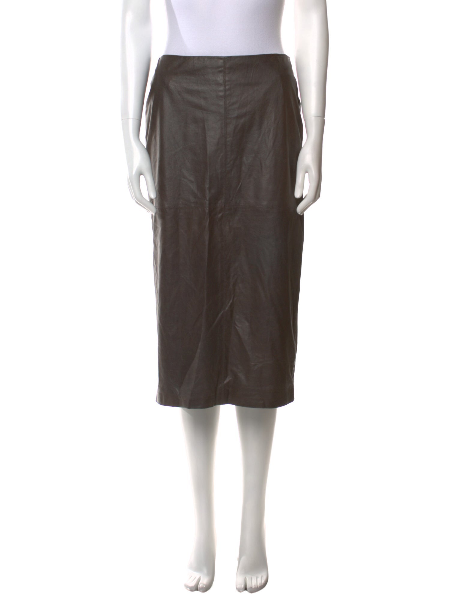 TWP Leather Knee-Length Skirt