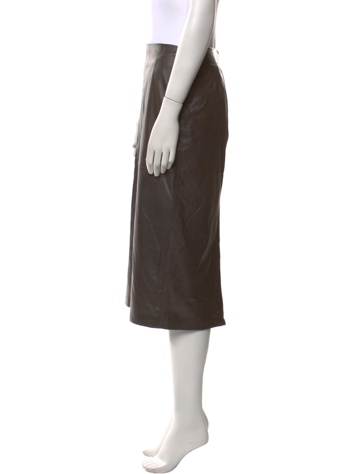 TWP Leather Knee-Length Skirt