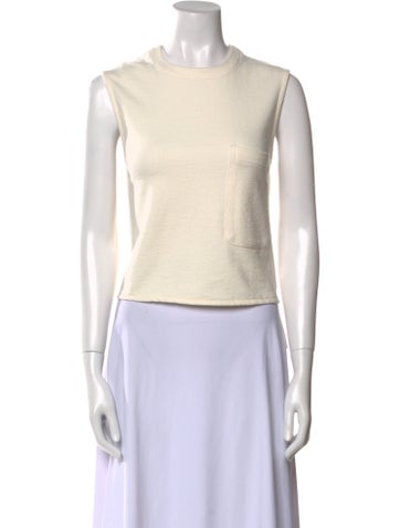 TWP Tops Crew Neck Sleeveless Crop Top S