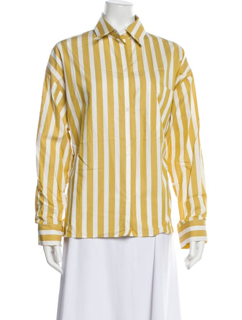 TWP Striped Long Sleeve Button-Up Top