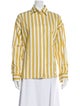 TWP Striped Long Sleeve Button-Up Top
