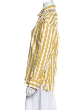 TWP Striped Long Sleeve Button-Up Top