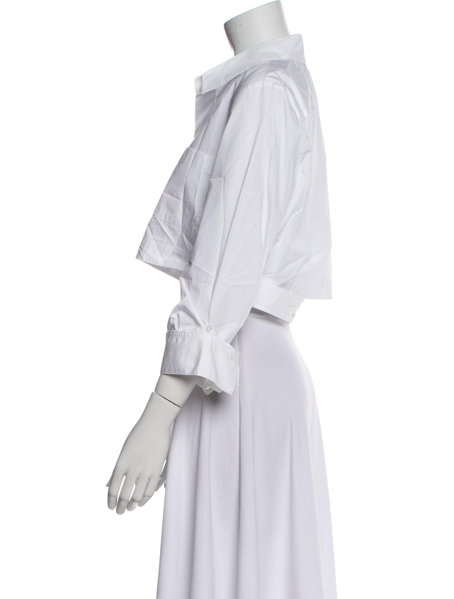 TWP V-Neck Three-Quarter Sleeve Crop Top