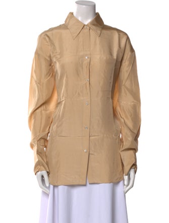 TWP Silk Long Sleeve Button-Up Top