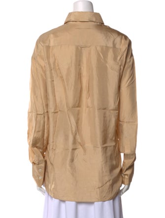 TWP Silk Long Sleeve Button-Up Top