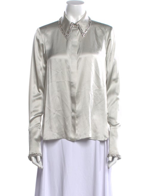TWP Silk Long Sleeve Button-Up Top