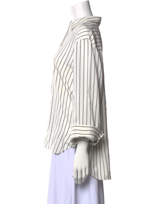 TWP Silk Striped Button-Up Top