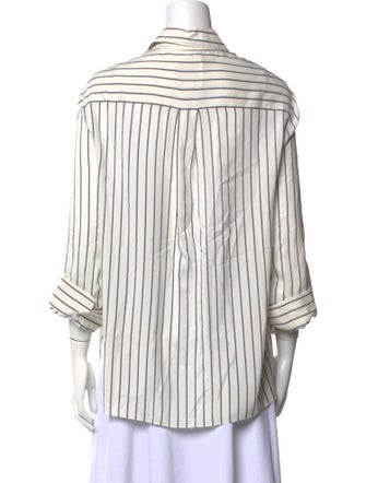 TWP Silk Striped Button-Up Top