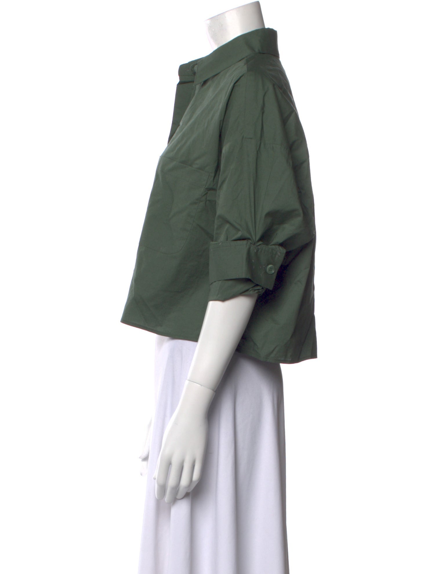 TWP Three-Quarter Sleeve Crop Top