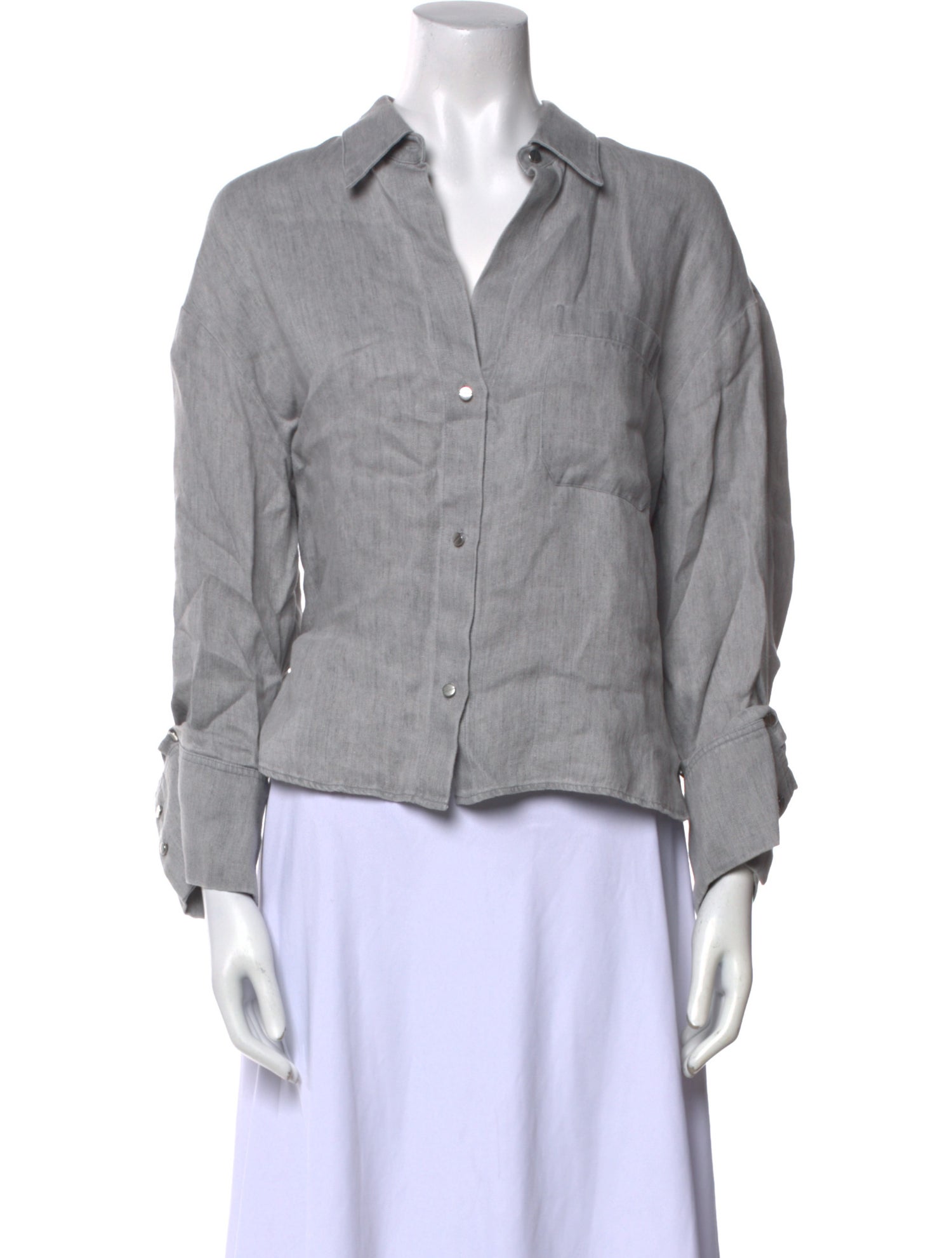 TWP Hemp Three-Quarter Sleeve Button-Up Top w/ Tags