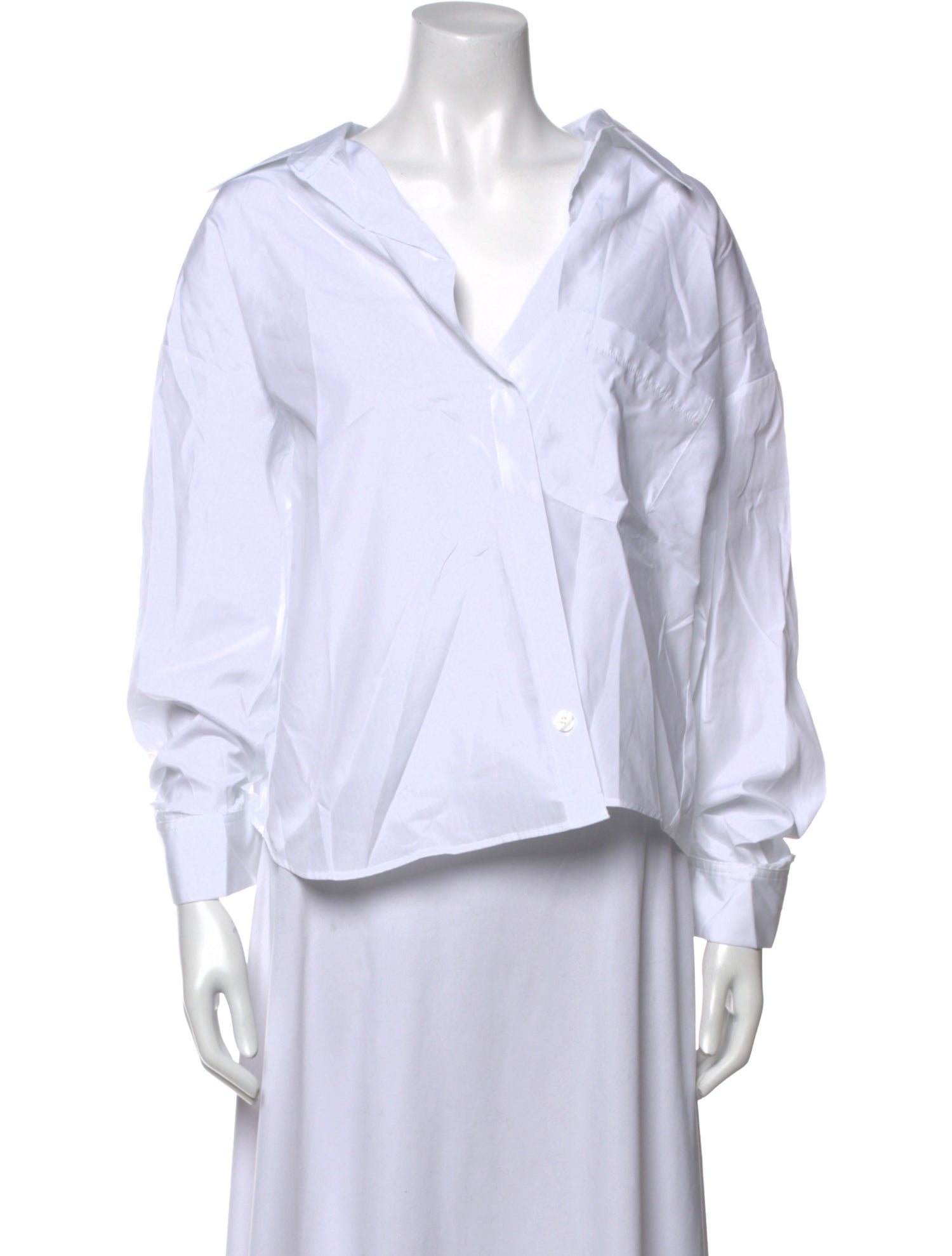TWP V-Neck Three-Quarter Sleeve Button-Up Top