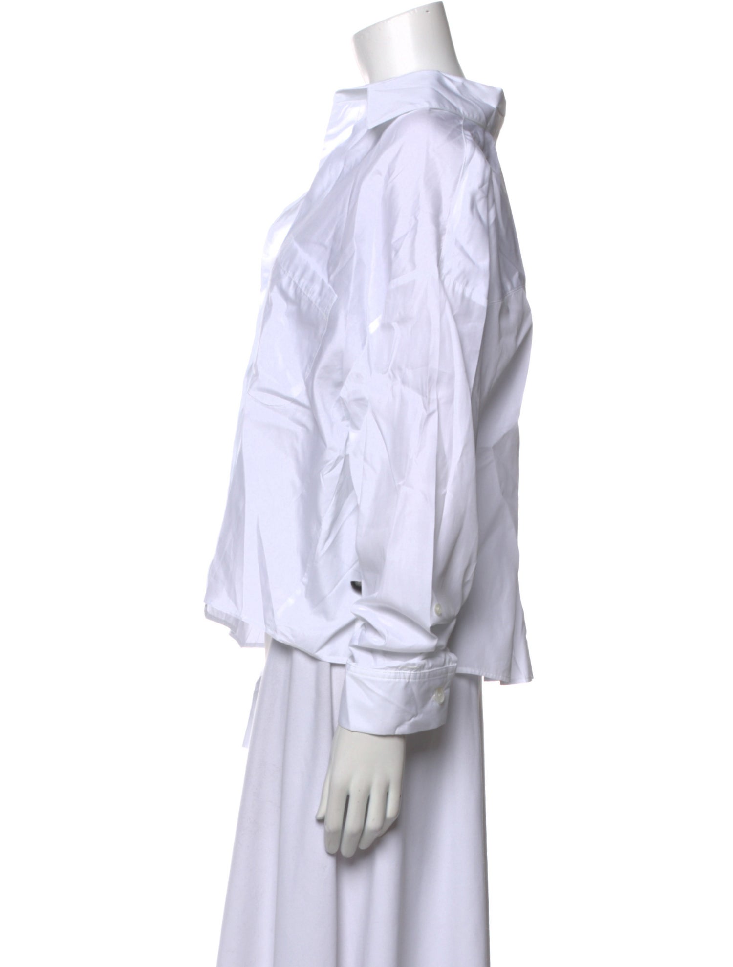 TWP V-Neck Three-Quarter Sleeve Button-Up Top