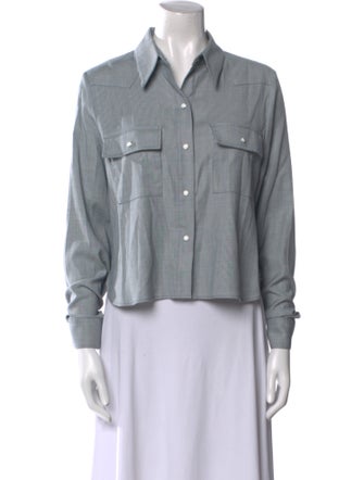 TWP Virgin Wool Striped Button-Up Top