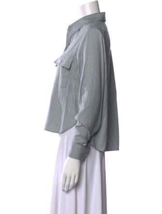 TWP Virgin Wool Striped Button-Up Top