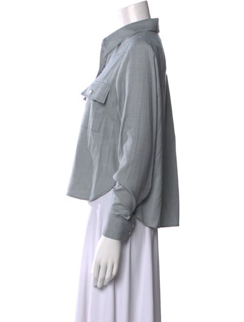 TWP Virgin Wool Striped Button-Up Top