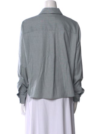 TWP Virgin Wool Striped Button-Up Top