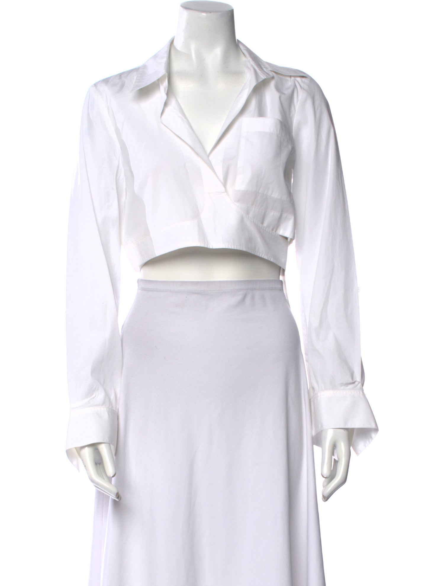 TWP V-Neck Long Sleeve Crop Top