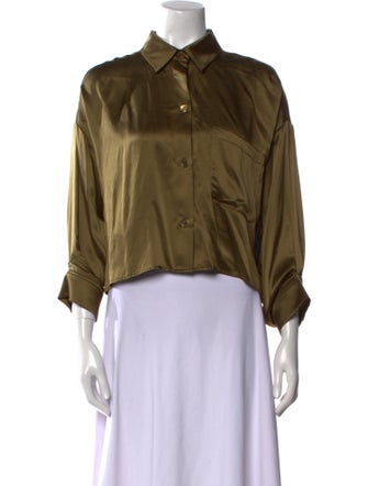 TWP Silk Long Sleeve Button-Up Top