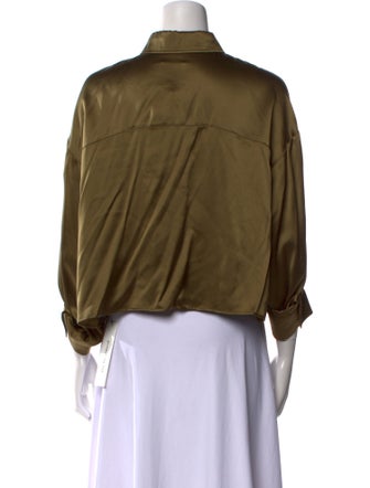 TWP Silk Long Sleeve Button-Up Top