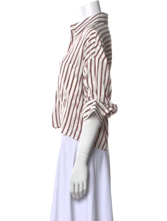 TWP Silk Striped Button-Up Top