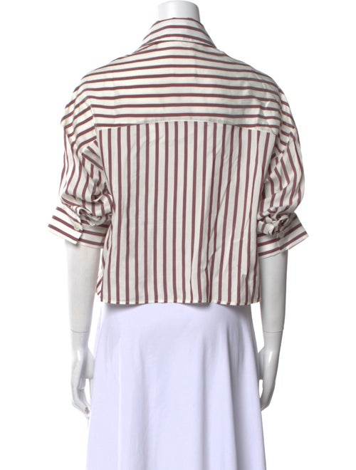 TWP Silk Striped Button-Up Top