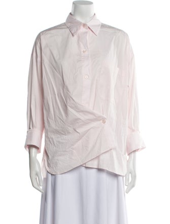 TWP Three-Quarter Sleeve Button-Up Top