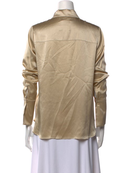 TWP Silk Three-Quarter Sleeve Button-Up Top