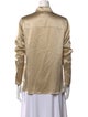 TWP Silk Three-Quarter Sleeve Button-Up Top
