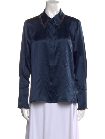 TWP Silk Long Sleeve Button-Up Top