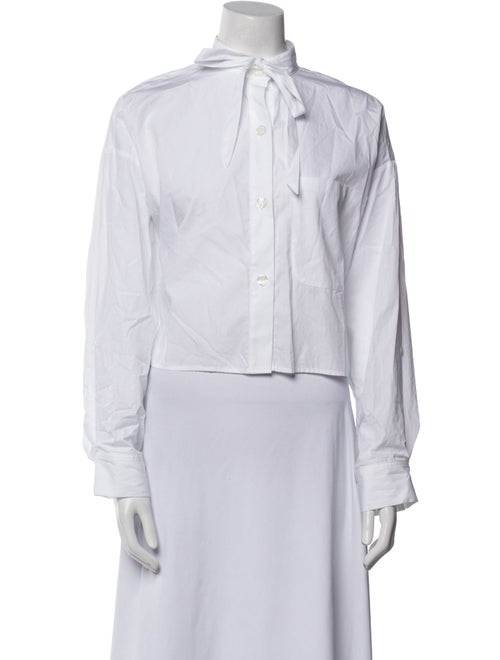 TWP Mock Neck Long Sleeve Button-Up Top