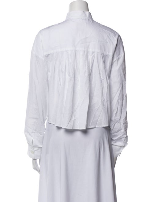 TWP Mock Neck Long Sleeve Button-Up Top