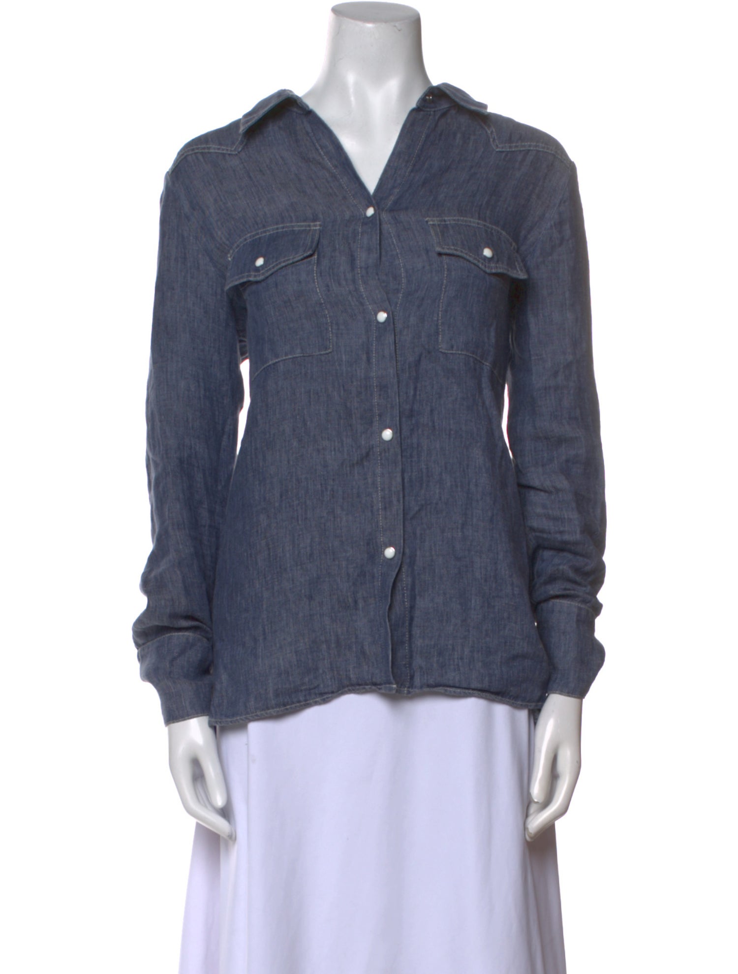 TWP Hemp Long Sleeve Button-Up Top